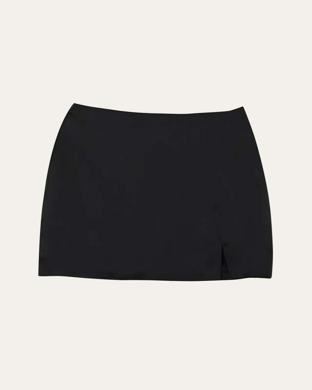 Low-Waist Satin Mini Skirt
